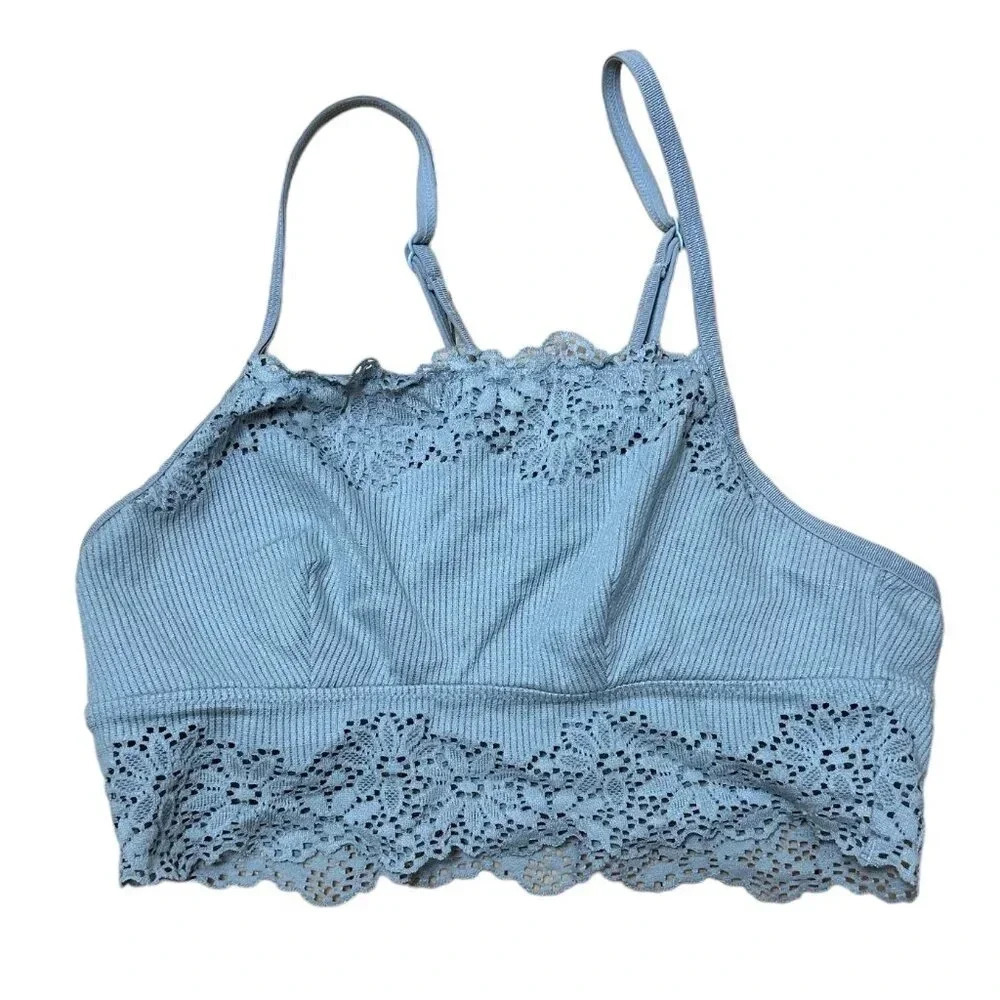 AERIE Ribbed Lace Bralette Crop Top - XS